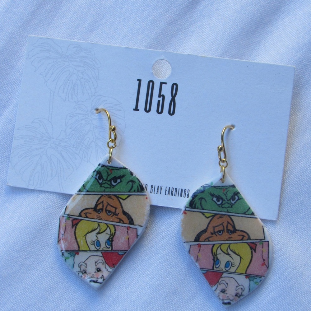 Handmade polymer clay Cartoon Drop Earrings